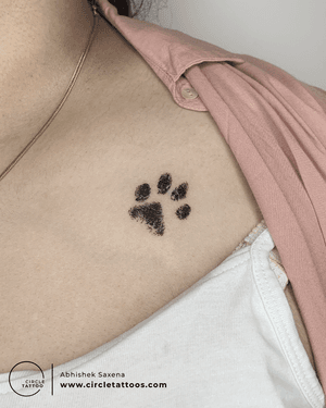 Dog Foot Tattoo done by Abhishek Saxena at Circle Tattoo Delhi