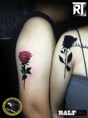 Rose tattoo / colored / black art tattoo