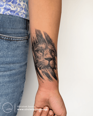 Lion Abstract Tattoo by Abhishek Saxena at Circle Tattoo