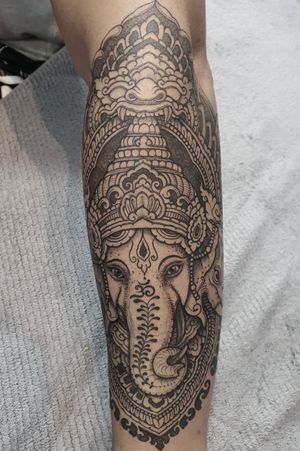 My work at jak hua hin Tattoo Ganesha traditional thaistyle 