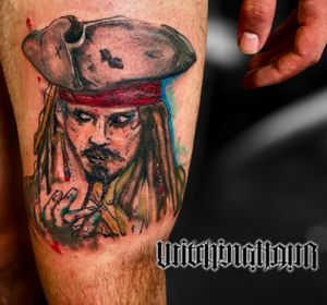 Johnny depp captain Jack Sparrow in progress!! #abstracttattoo #colortattoo #abstracttattoo #witchinghourtattoo #amsterdamtattoo 