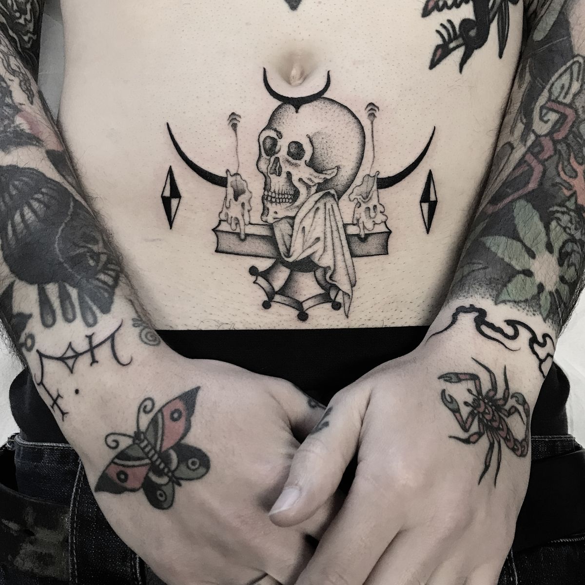 Tattoo uploaded by Alice Totemica • #totemica #buioOmega #tattooshop  #tattoostudio #custom #tattooing #verona #italy #black #altar #skull #flame  #filler #tattoo #blackclaw #blacktattooart #tattoolifemagazine #tattoodo  #blackworkers #blackwork • Tattoodo