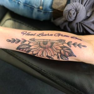 Sunflower design by Victor Francis at Anonymous Ink, Washington PA.