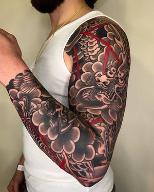 • Red & Black • oriental full sleeve by our resident @dr.ivo_tattoo 
Books/info in our Bio: @southgatetattoo 
•
•
•
#fullsleevetattoo #japanesetattoo #orientaltattoo #blackandred #southgateink #northlondontattoo #londontattooartist #bookedontattoodo #tattoos #sg #londontattoo #london #amazingink #customtattoo #tattooideas #londontattoostudio #southgatetattoo #northlondon #southgate #blackwork #southgatepiercing #londonink #sgtattoo