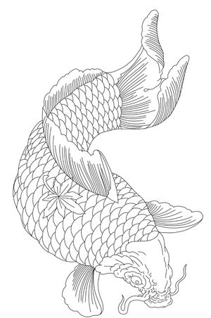 Koi fish outline 