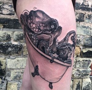 Surrealistic Octopus! Created by Ben Wayne He specializes in illustrative designs, realism, and black & grey!