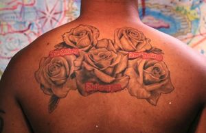 A fully healed back piece of roses #roses #backpiece #floral 