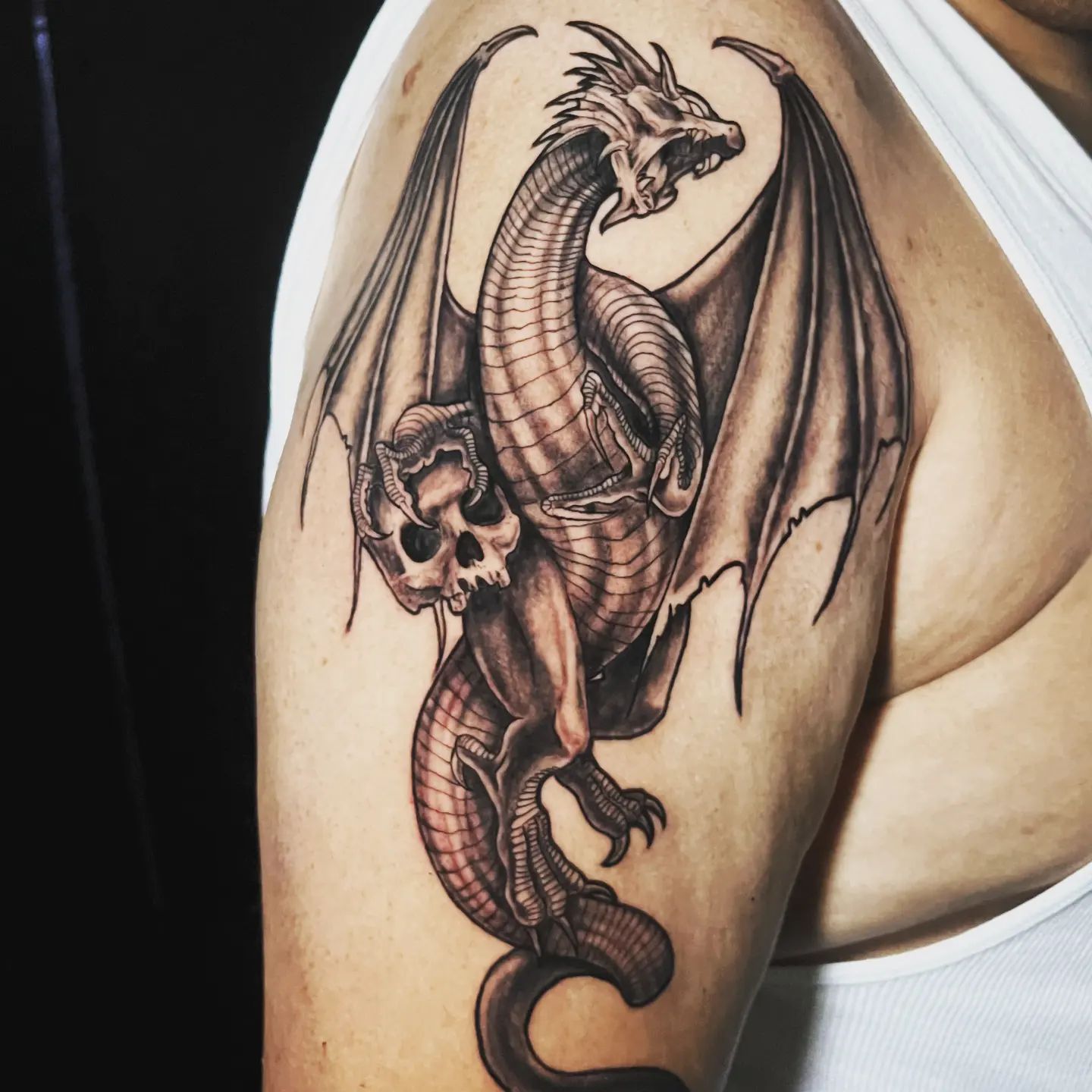 Western Dragon Bicep Tattoo Coverup  Peter Leechs Weste  Flickr