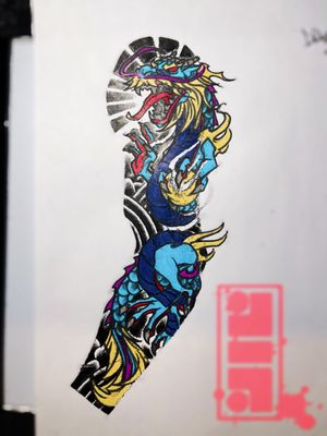 Asian dragon for full sleeve concept…#surreytattooartist #surreyink #byjncustoms