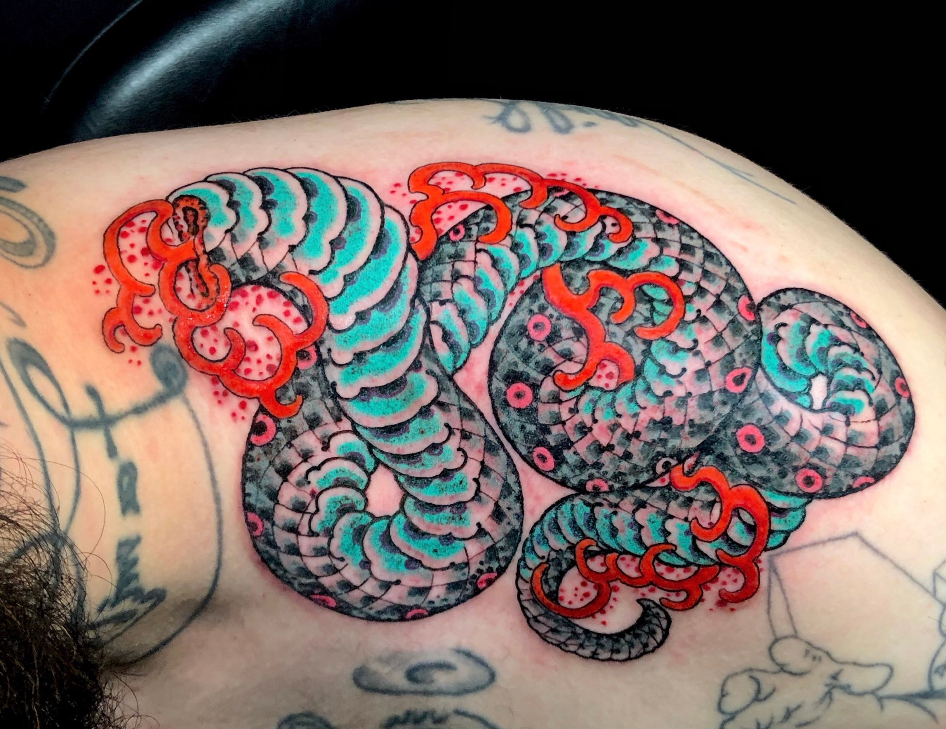 Japanese Snake Shoulder Tattoo • Tattoodo