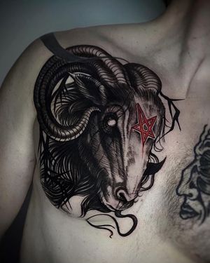 • Baphomet • dark and beautiful custom chest piece done in one session by our resident @fla_ink 
Flavia is currently taking bookings for November! Give us a shout! 
Books/info in our Bio: @southgatetattoo 
•
•
•
#baphomettattoo #baphomet #baphometart #pentagram #londontattooartist #sgtattoo #southgate #londontattoo #southgatetattoo #london #southgatepiercing
