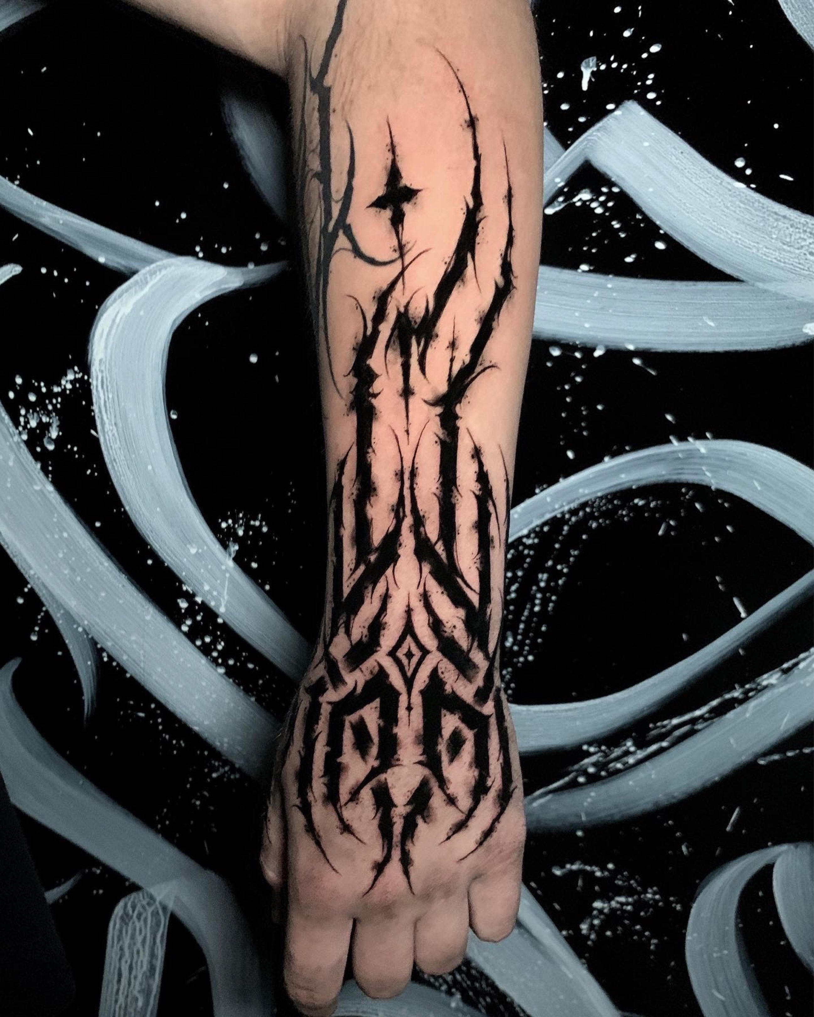 Blackgrey Abstract Tattoo  Abstract tattoo Black and grey Tattoos