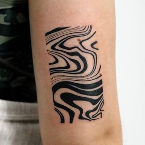 Unique illustrative tribal design by Kateryna Tytarenko, perfect for upper arm placement