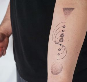 Unique pattern design by tattoo artist Nicole Ksiazek, combining dotwork and fine line techniques.