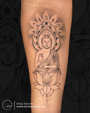 Custom Buddha Tattoo done by Vinay Salunke at Circle Tattoo India