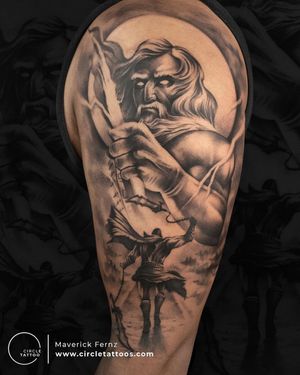 Custom Kratos Tattoo done by Maverick Fernz at Circle Tattoo India
