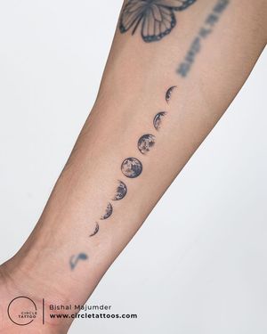 Phases of Moon Tattoo done by Bishal Majumder at Circle Tattoo India 