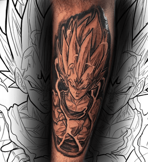 Vegeta Tattoo done by Rokmatic_ink #vegetatattoo #gbztattoo #rokmatic #cartoontattoo #animetattoo #90stattoo