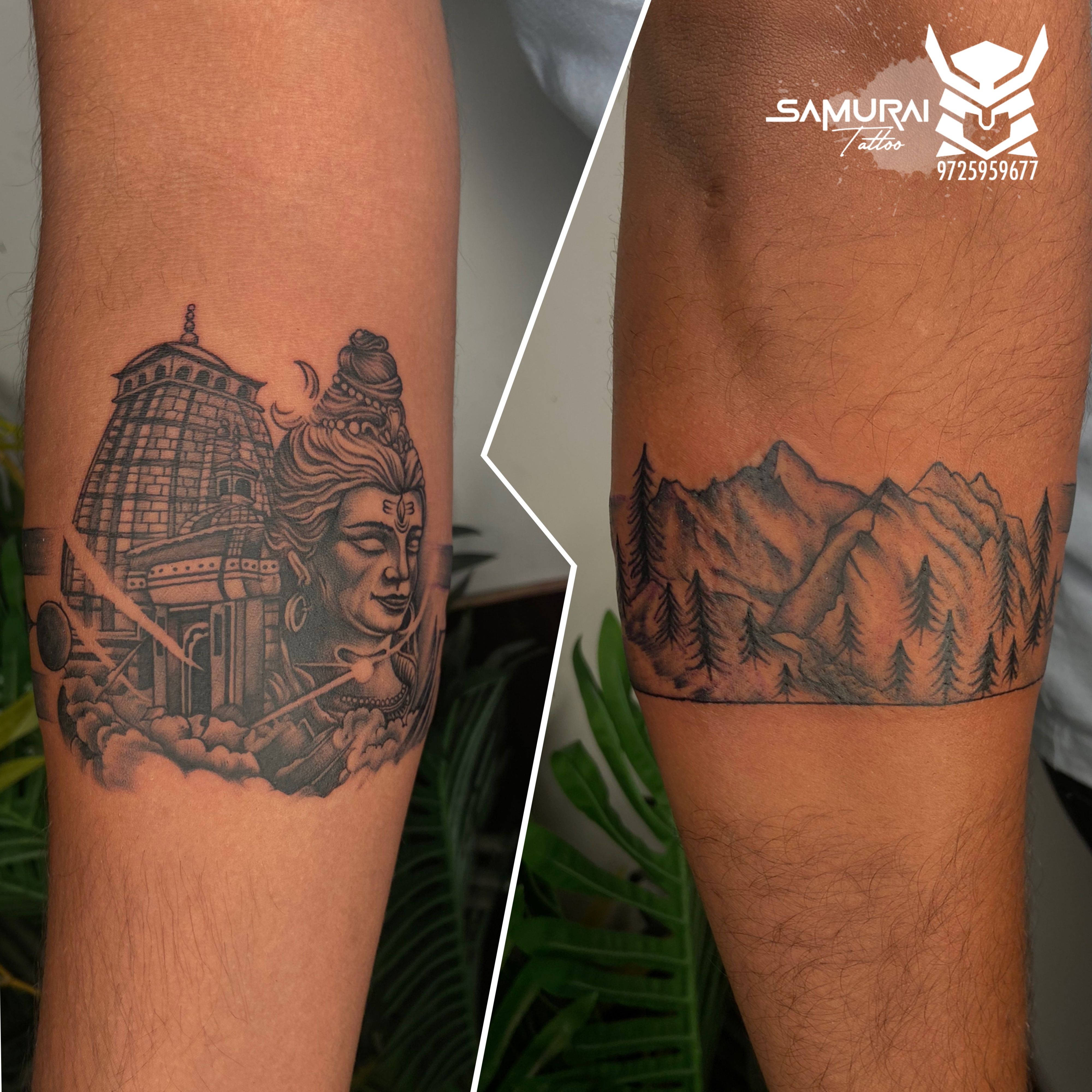 Shiva armband with kedarnath temple  Arm band tattoo Shiva tattoo design Band  tattoo