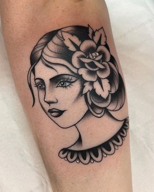 Pretty lady face forfellow tattoo artist Indie D Tattoo