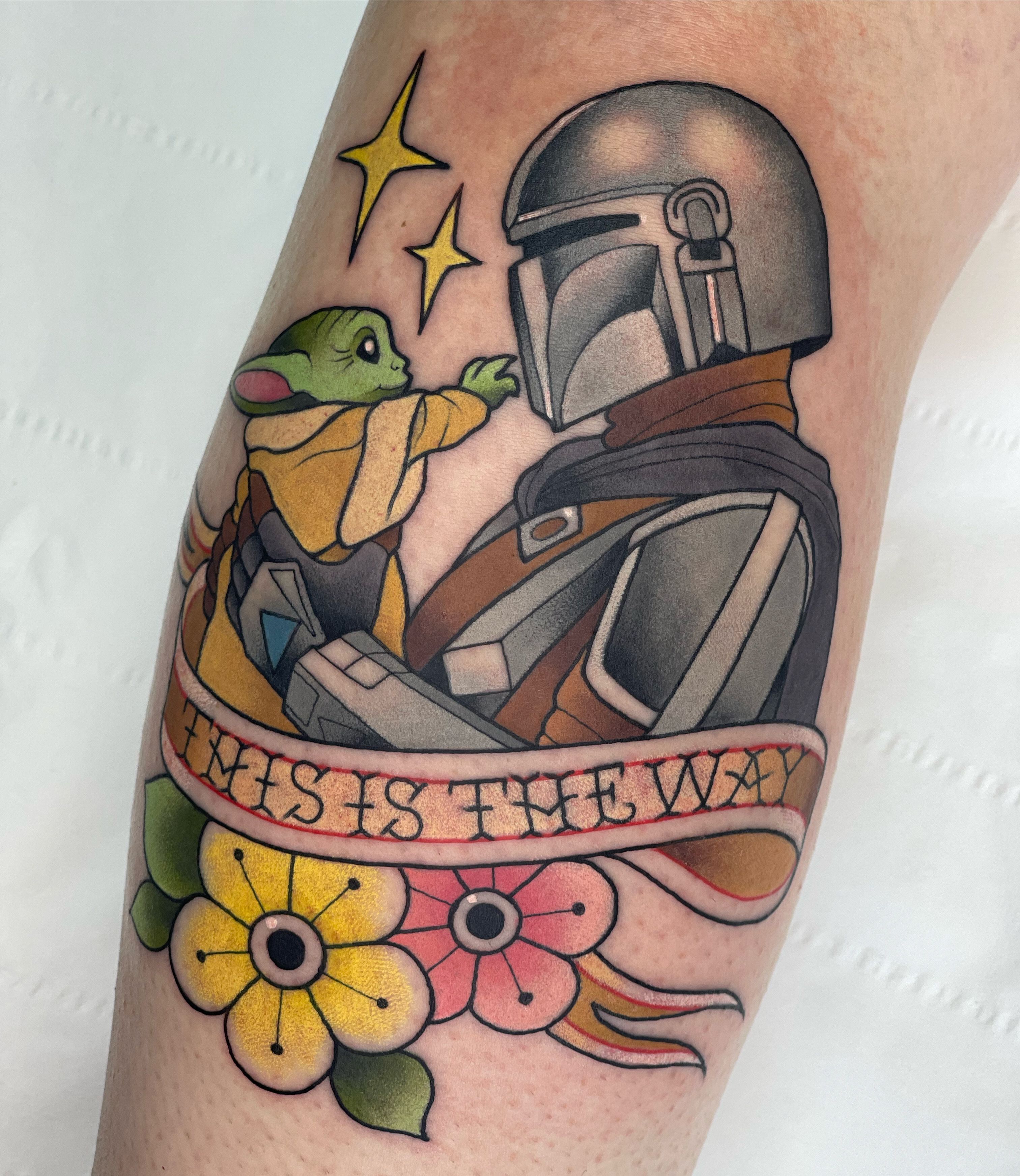 The Child the Mandalorian Traditional Tattoo Flash Art 