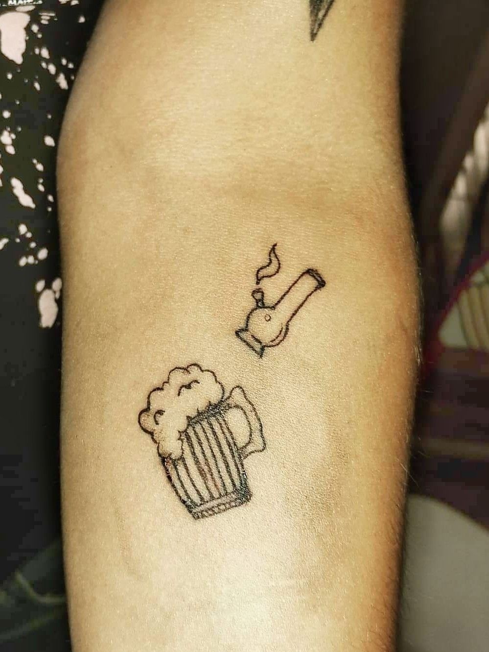 how to make a beer bottle tattoo design on hand tattoo  YouTube