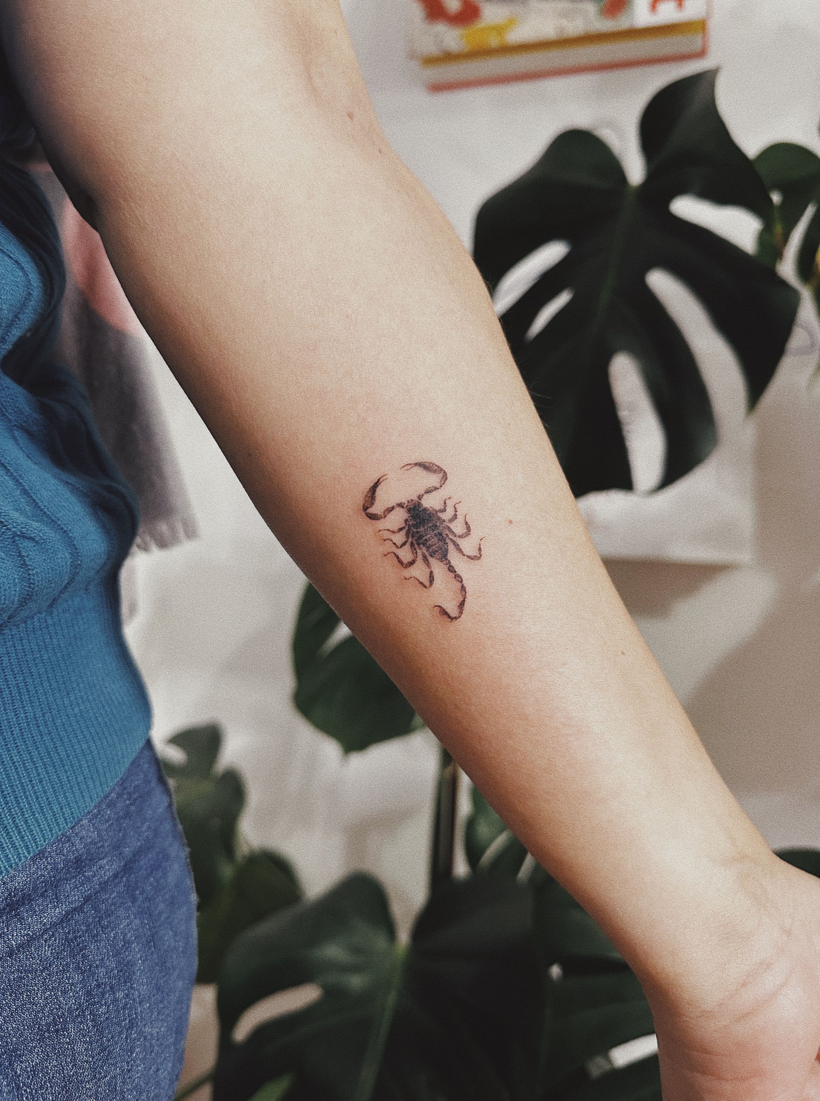 Scorpion Tattoo - Fineline | Small hand tattoos, Simple tattoos for women, Scorpion  tattoo