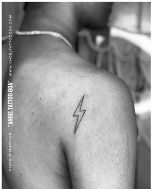 Lightning Bolt Tattoo By Vivek Dharoliya At Angel Tattoo Goa - Best Tattoo Artist in Goa - Best Tattoo Studio in Goa - Best Tattoo Studio in Baga Goa - Best Tattoo Artist in Baga Goa 