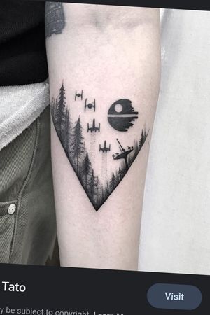 With a plane and compass at the bottom. Death star more detailed. Tie fighter and x wings maybe different style but same size as picture. 