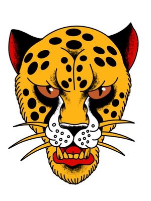 Cheetah tattoo flash 
