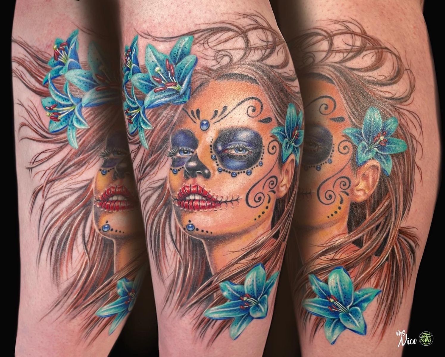 Tattoo uploaded by AllStyle Tattoo • realistic la catrina calf by miss ...