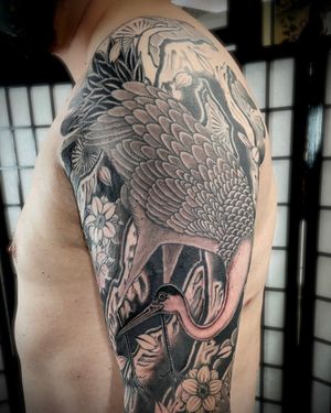 Close up section of Jamie’s crane sleeve by Aaron Hewitt 