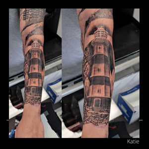 Lighthouse tattoo & start of a sleeve 