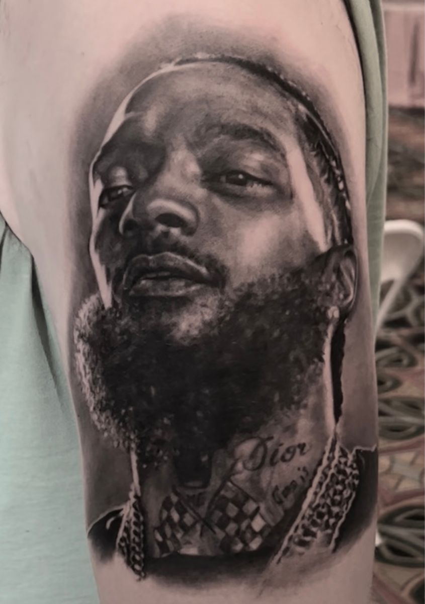 Tattoo uploaded by Juliette Watier • Nipsey Hussle portrait I did for ...