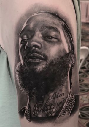 Nipsey Hussle portrait I did for the 2022 South Florida Tattoo Expo. 