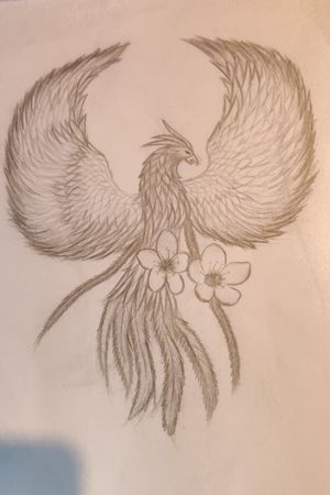 #Phoenix #drawing #flower
