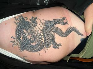 Healed fine line dragon 
Email NYC@ThreeKingsTattoo.com for all booking requests 