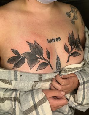 Leaf Chestpiece by Elena Wolf done at Wolf Wood Ink 