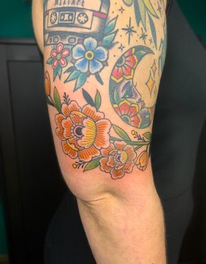 Flower Tattoo by Elena Wolf done at Wolf Wood Ink 