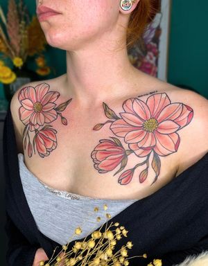 Magnolia Chestpiece by Elena Wolf done at Wolf Wood Ink 