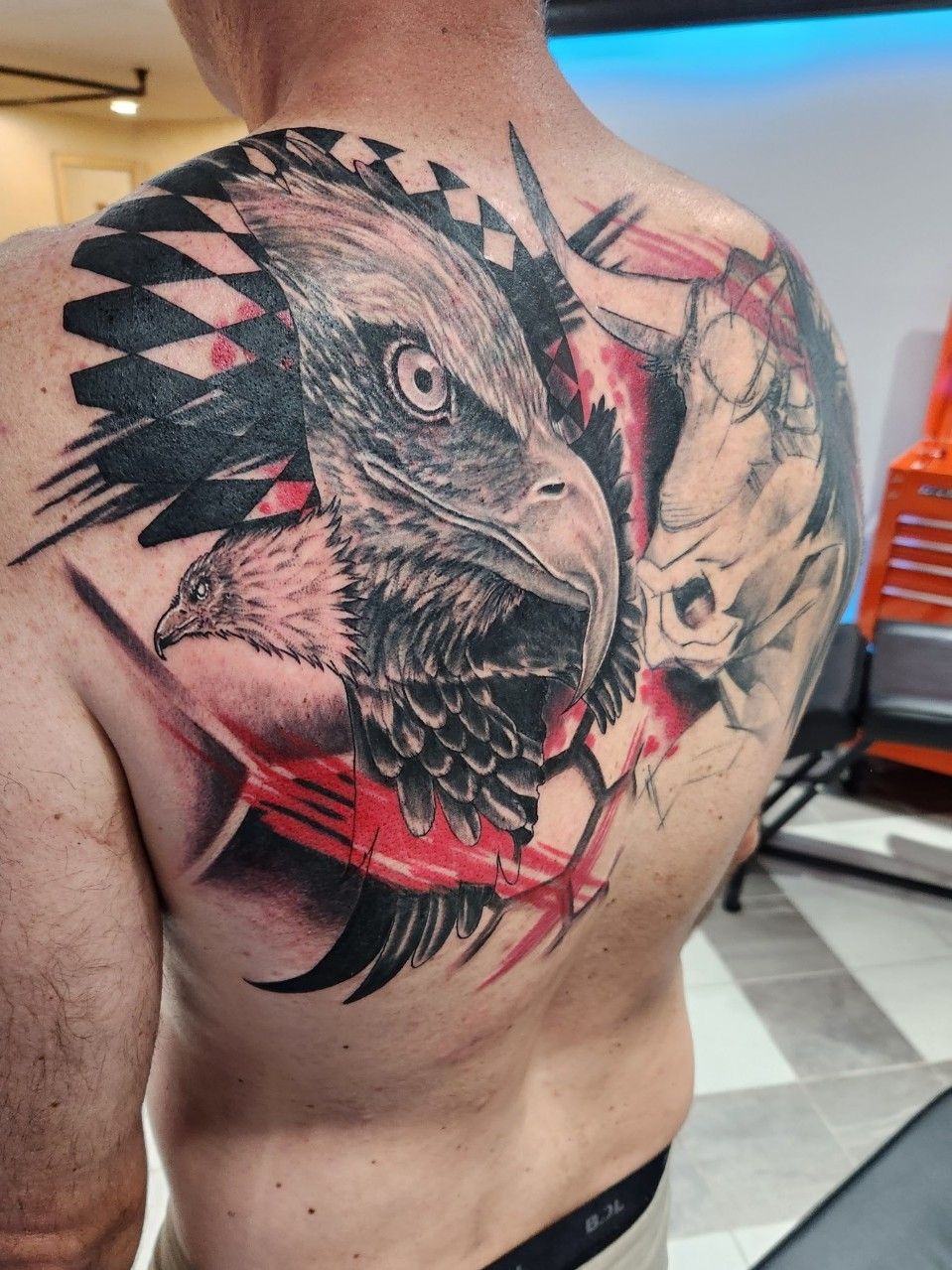 Tattoo uploaded by Danie Carter  Custom Trash polka bald eagle bicep   Tattoodo