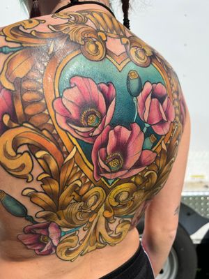Back done by HayBrittany of the plastic flamingo in Daytona beach 
Tattoo was done at ink the bay in Tampa. 2021
#tattoo #backtattoo #backpiece #backtattoo #floralback #floralbackpiece #frametattoo #hugetattoo #girlswithtattoos #baroquetattoo #neotraditional #poppietattoo #framebackpiece #frametattoo #brittanyhayward #haybrittany #theplasticflamingo #tpf