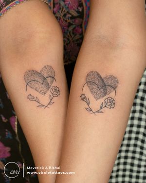 Thumb Print Couple Tattoo done by Maverick Fernz and Bishal Majumder at Circle Tattoo India 