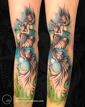 Colour Siren Tattoo done by Sanket Gurav at Circle Tattoo Circle. 