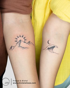 Couple Tattoo done by Prasad Sonawane and Bishal Majumder at Circle Tattoo India.