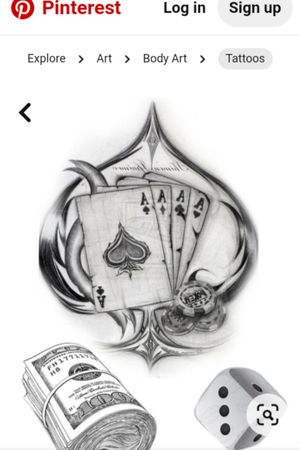 Needing my neck done wanting the full neck done from side to side but wanting this type of theme, playing cards, gambling,dice,guns,money ect...