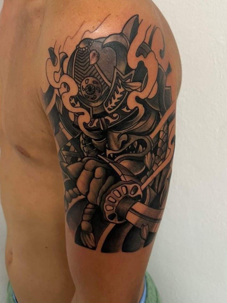 ArtStation  Custom Tattoo Design Samurai Theme