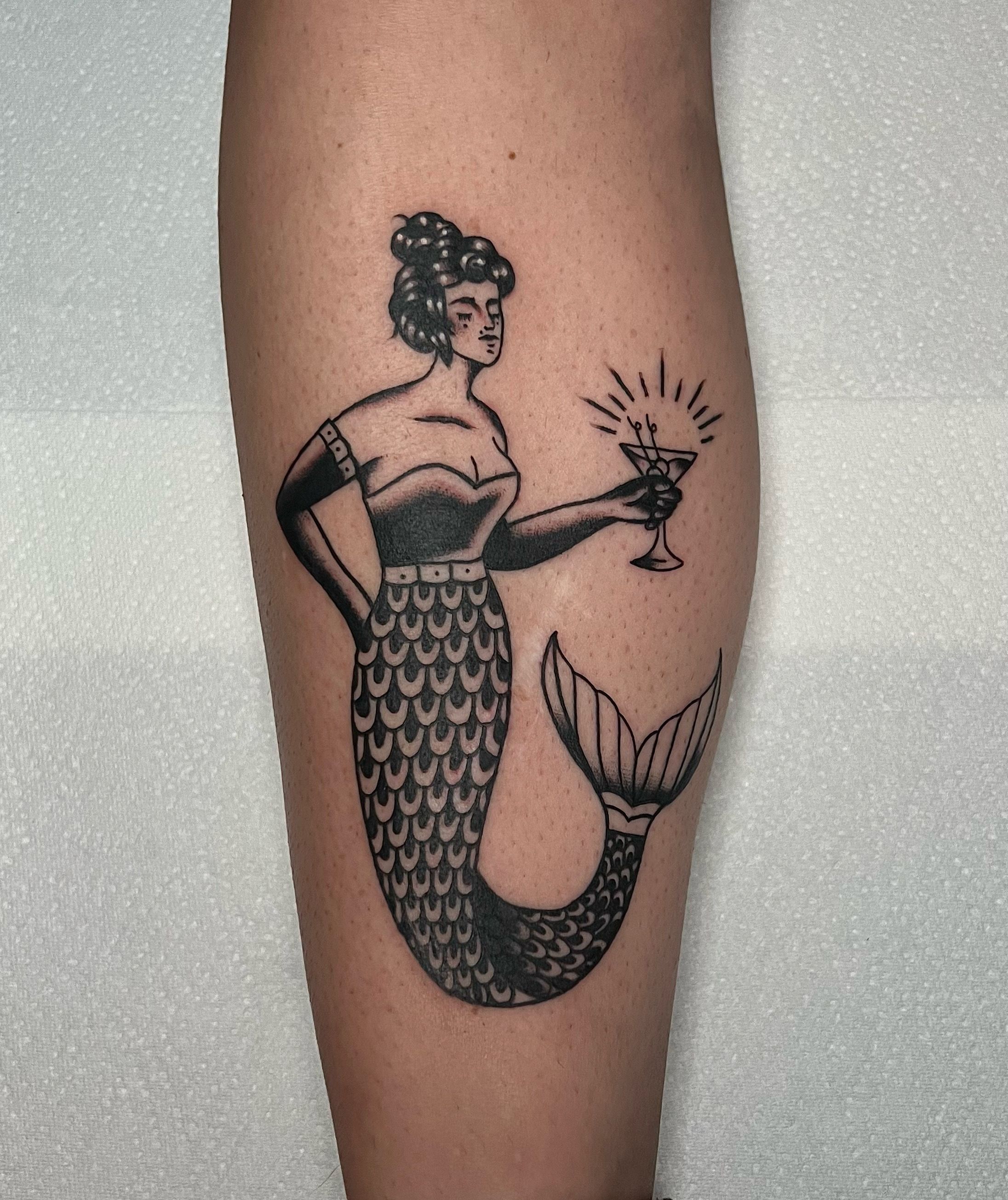 Traditional Mermaid Tattoo