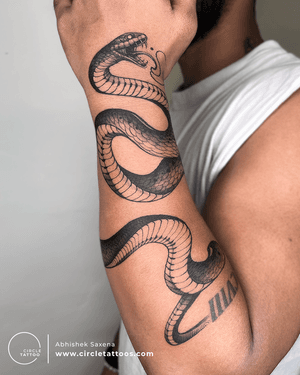 Custom Snake Tattoo done by Abhishek Saxena at Circle Tattoo Delhi