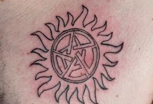 Supernatural inspired unique anti possession tattoo / colouring to be done mater